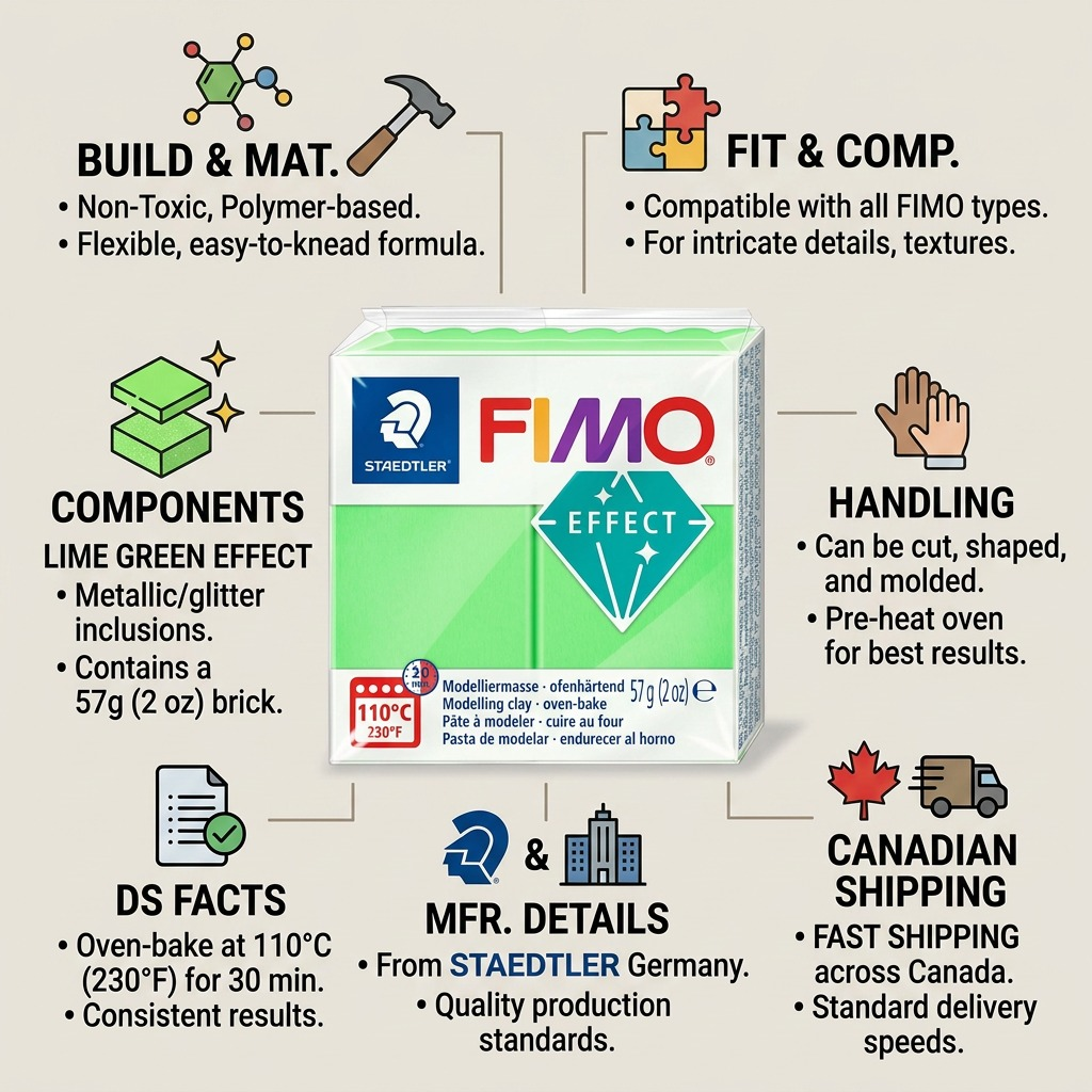 FIMO Soft – Pâte vert lime 57 g, réf. 8020-52 — vue 8