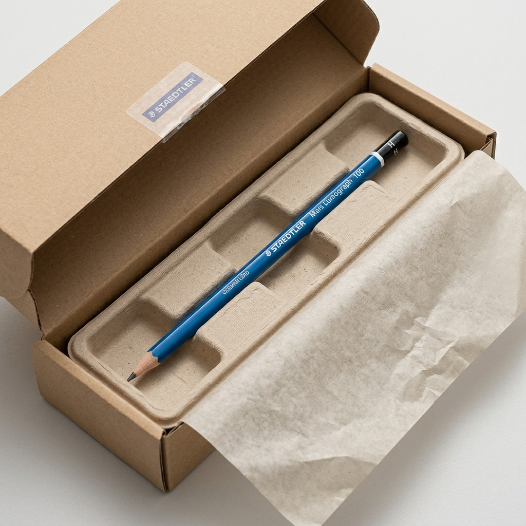 STAEDTLER Mars Lumograph – Crayon graphite H, réf. 100-H-M — présentation de l’ensemble et de son emballage