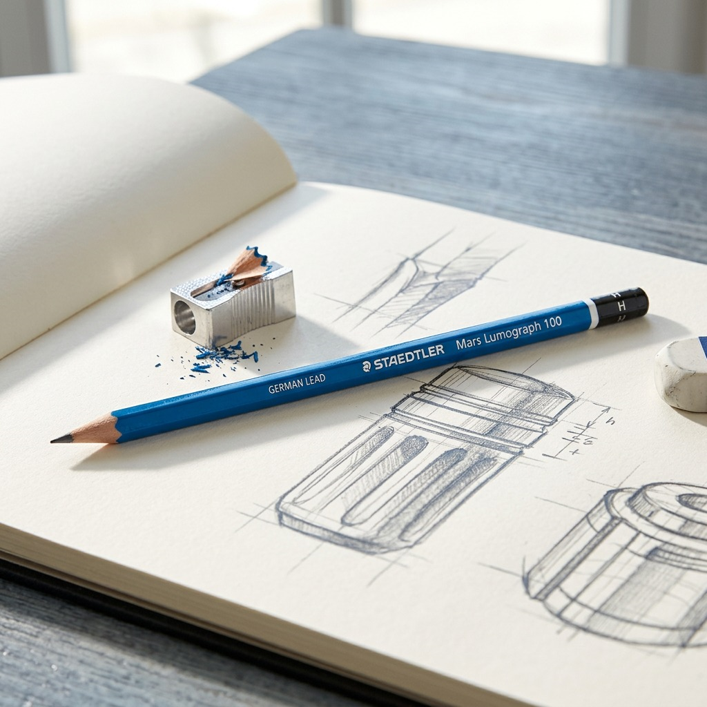 STAEDTLER Mars Lumograph – Crayon graphite H, réf. 100-H-M — vue du produit 4