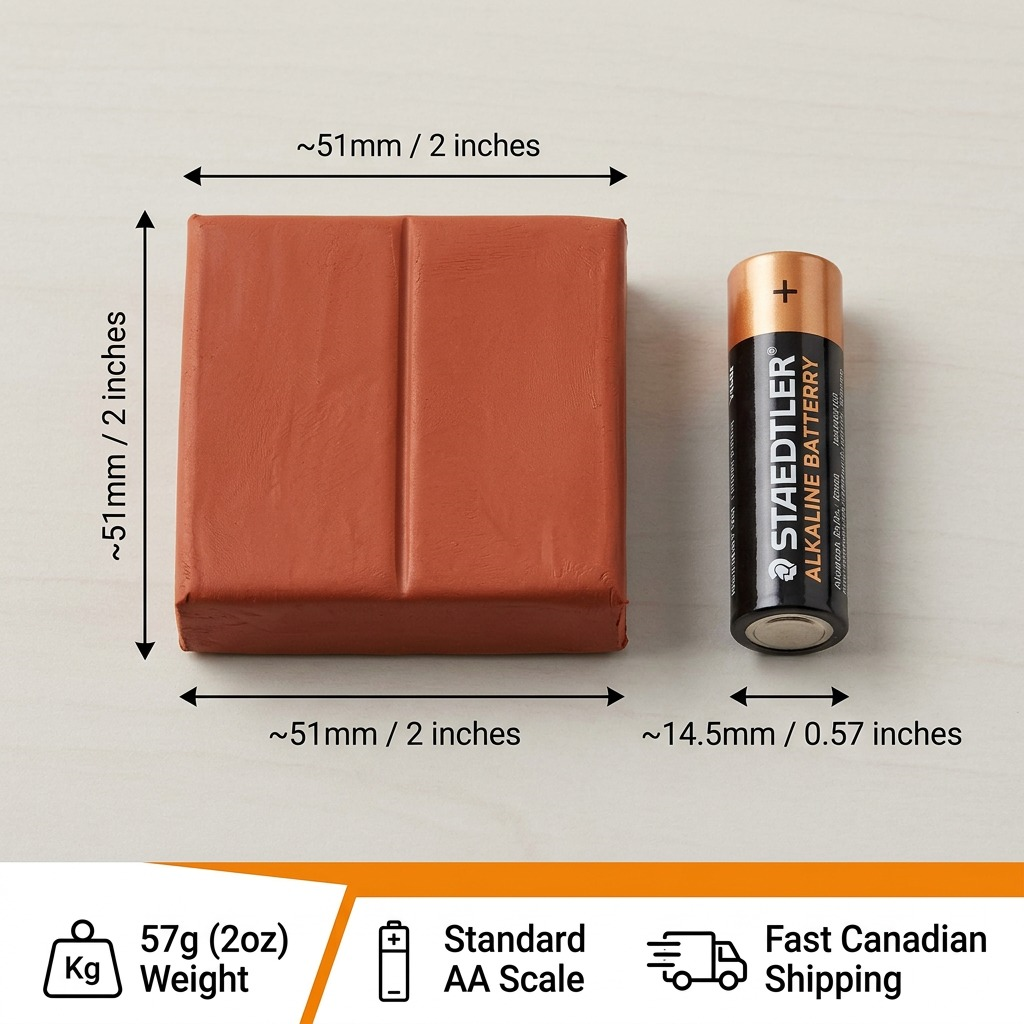 A pristine hero product photograph of the Staedtler Fimo Professional terracotta polymer clay, showing the central segment of the block from a front angle. The image is on a pure white background, with high-resolution details and a realistic look.