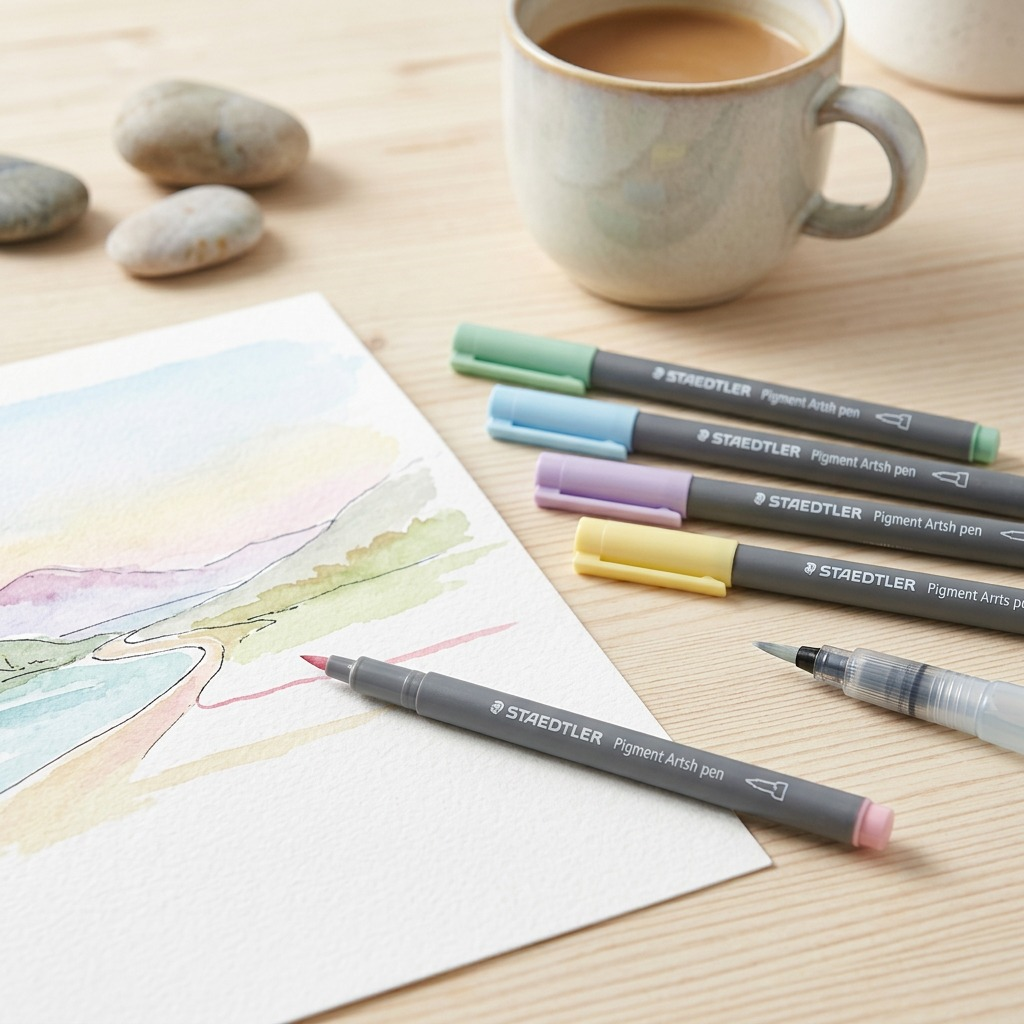 STAEDTLER Pigment Arts Brush – Lot de 12 couleurs pastel, réf. 371-C12-2-10-35 — vue 4