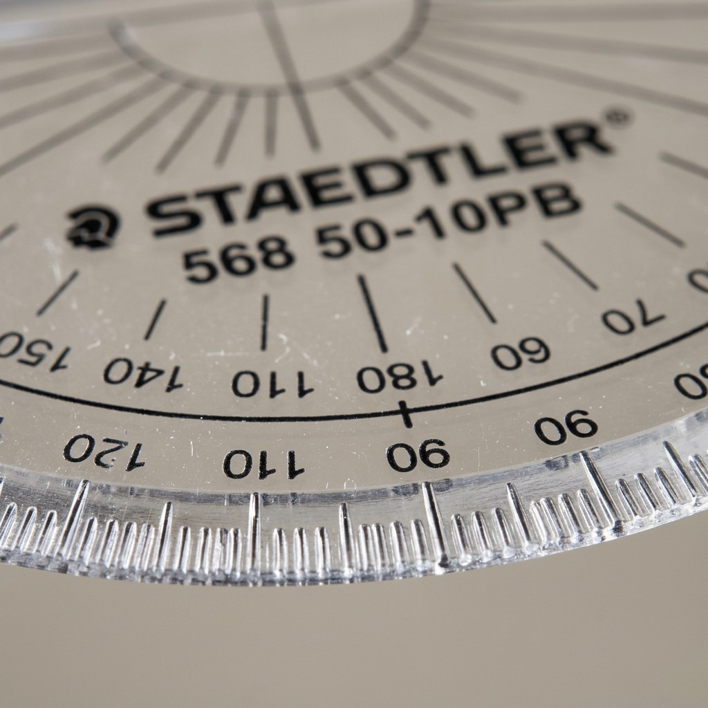 STAEDTLER – Rapporteur 180° gradué, réf. 56850-10PB — vue rapprochée des détails