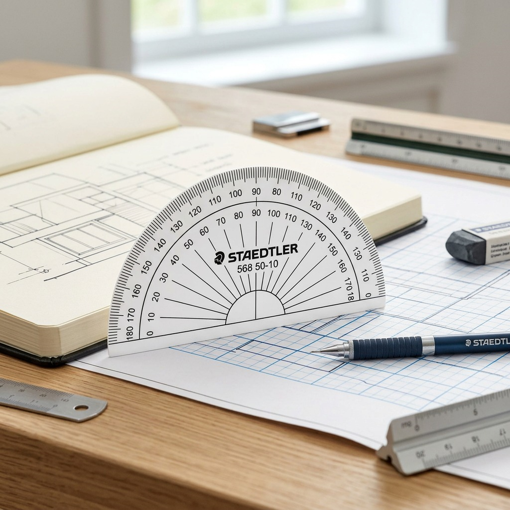 STAEDTLER – Rapporteur 180° gradué, réf. 56850-10PB — vue rapprochée des détails