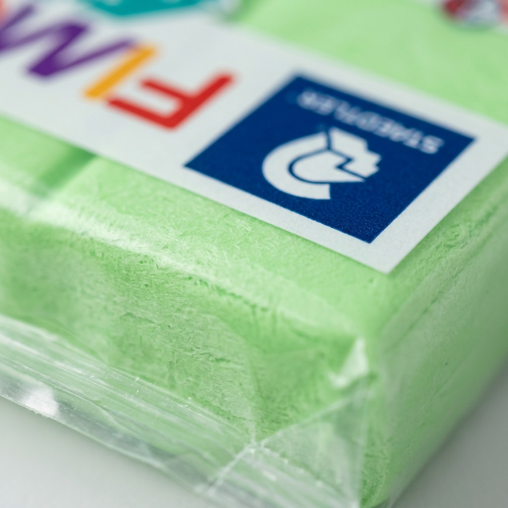 FIMO Effect Neon – Pâte vert néon 57 g, réf. 8010-501 — vue rapprochée