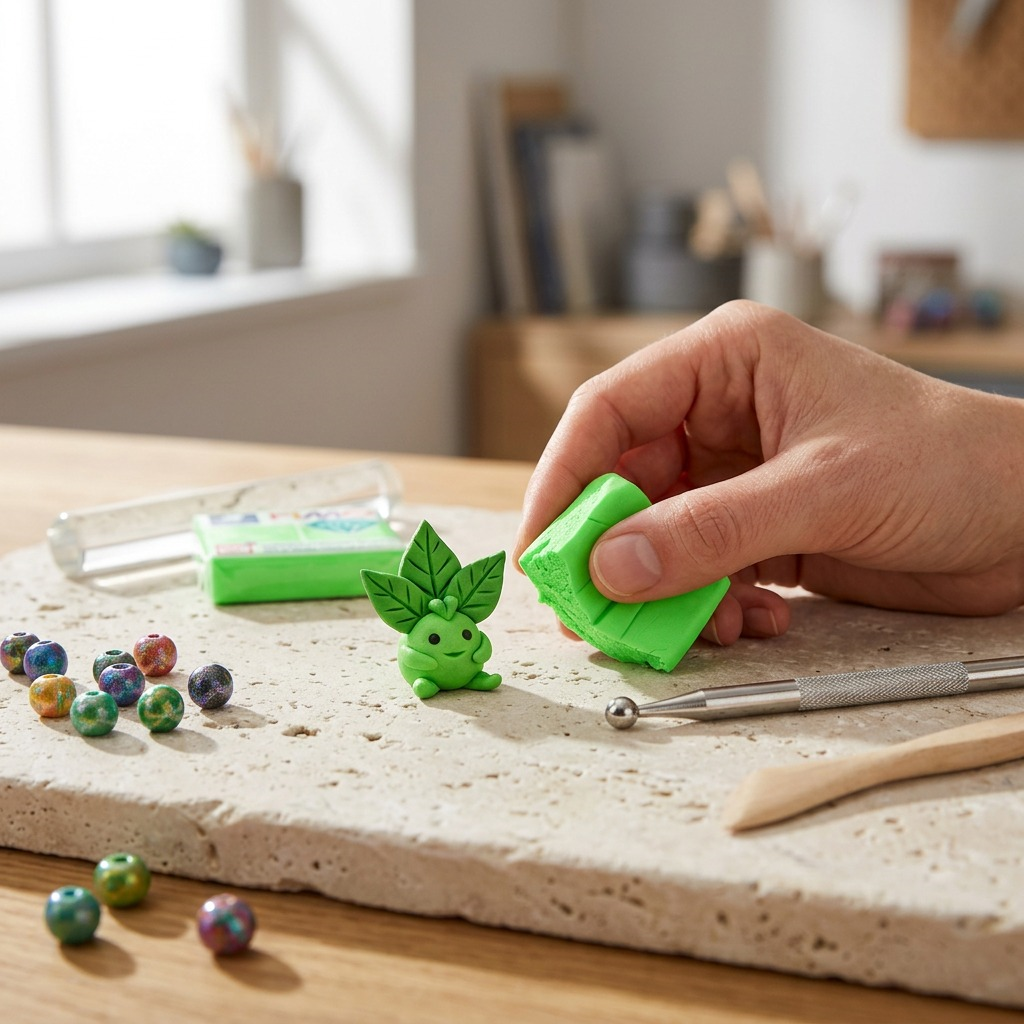 FIMO Effect Neon – Pâte vert néon 57 g, réf. 8010-501 — vue rapprochée