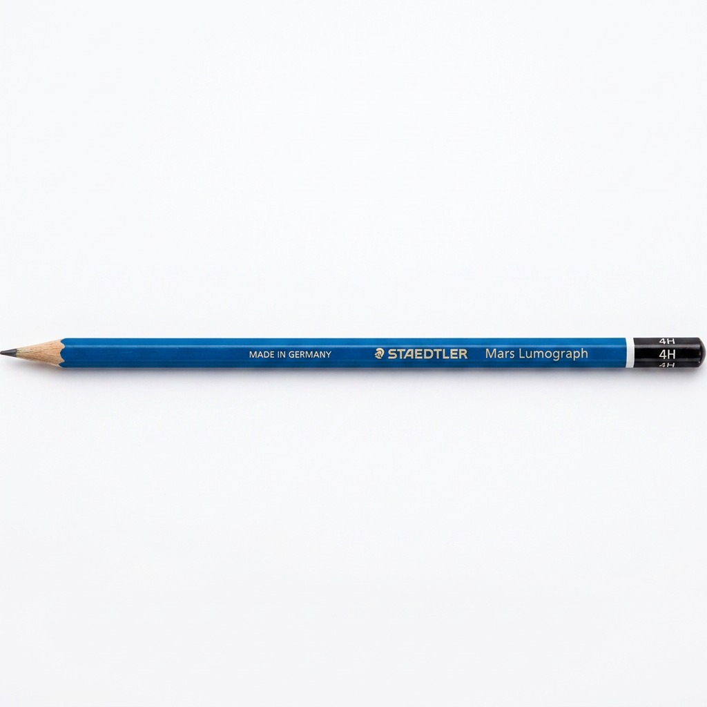 STAEDTLER Mars Lumograph – Crayon graphite 4H, réf. 100-4H-M — vue du produit sur fond clair