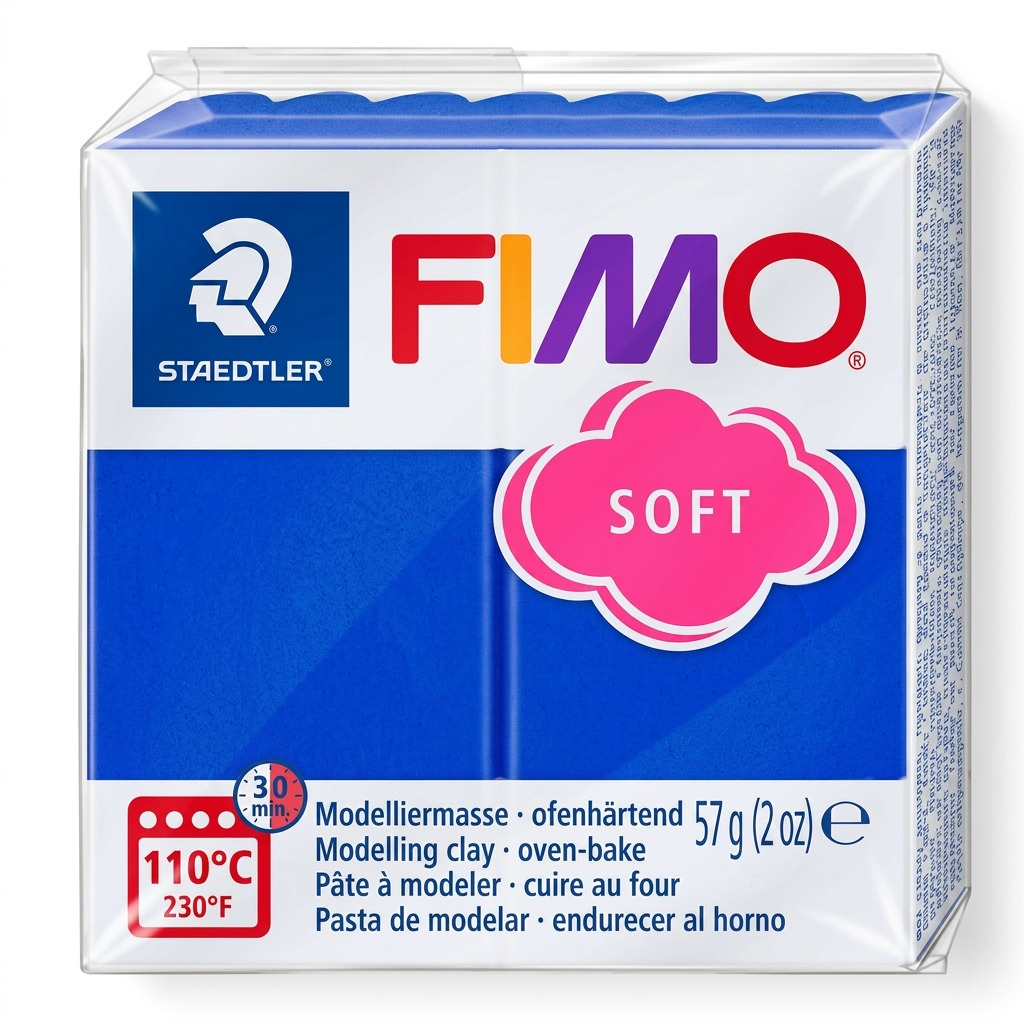 FIMO Soft – Pâte bleu brillant 57 g, réf. 8020-33 — vue du produit sur fond clair