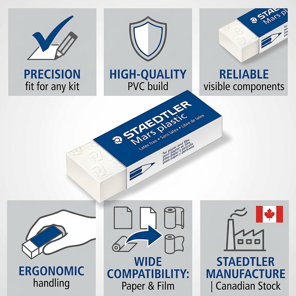 STAEDTLER Mars plastic – Gomme à effacer blanche, réf. 526-50-UP-04PE — vue 8