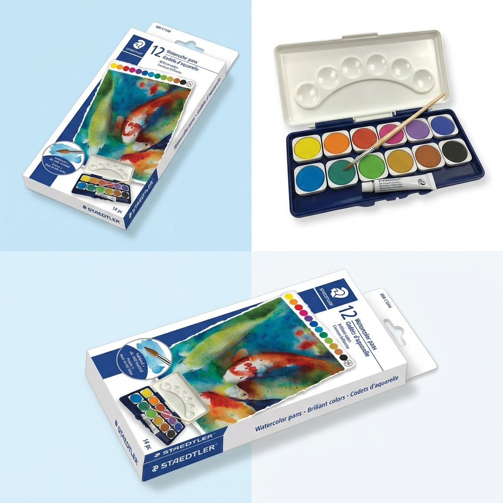 STAEDTLER – Lot de peinture aquarelle avec pinceau, réf. 888-C12A6-02 — vue 5