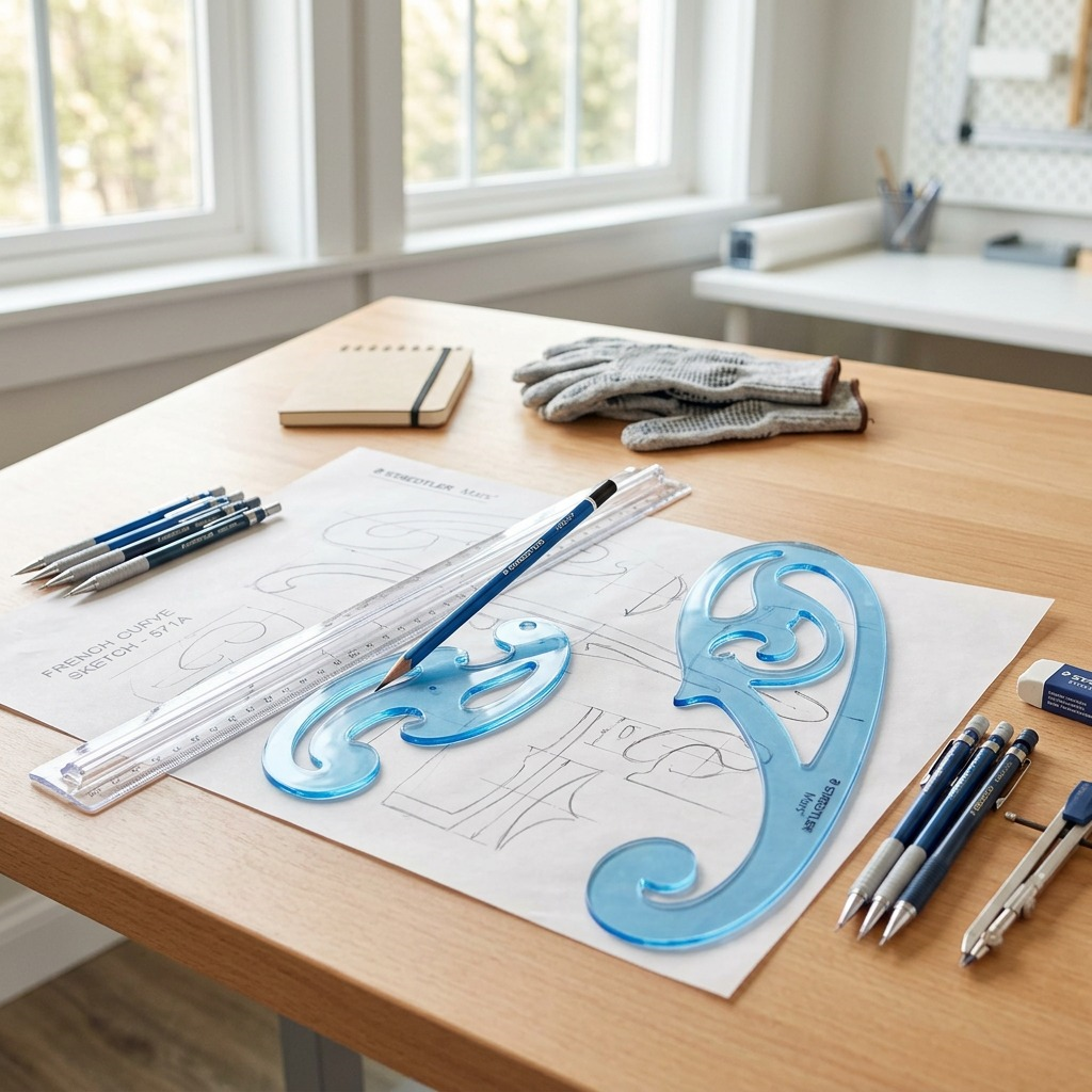 STAEDTLER Mars – Courbe de dessin, réf. 571-40WPA6 — présentation en utilisation
