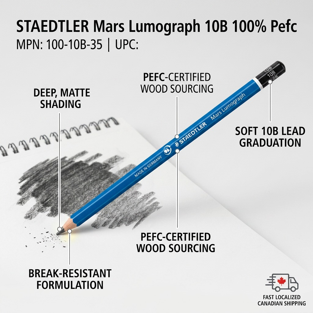 STAEDTLER Mars Lumograph – Crayon graphite 10B, réf. 100-10B-35 — vue du produit 6