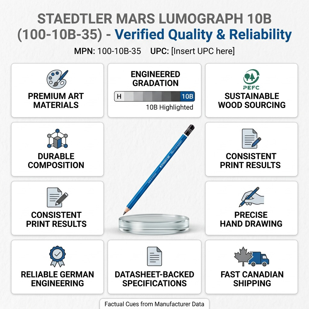 STAEDTLER Mars Lumograph – Crayon graphite 10B, réf. 100-10B-35 — vue du produit 8