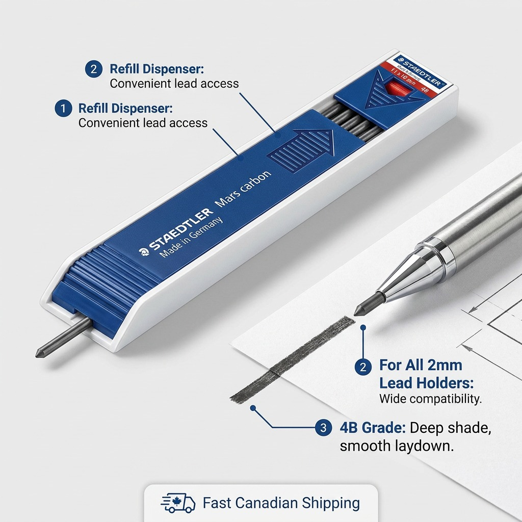 STAEDTLER Mars Carbon – 12 mines 4B, réf. 200-4B-03 — vue du produit 6