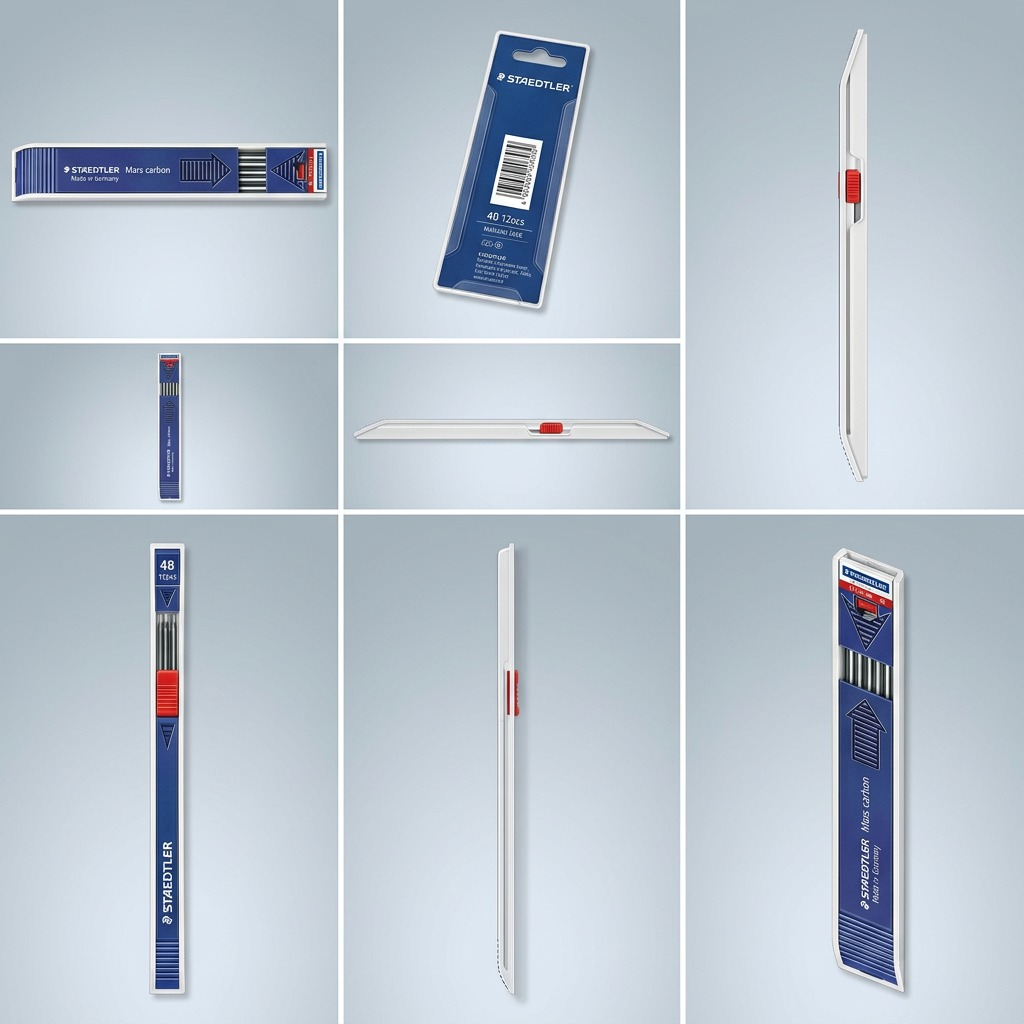 STAEDTLER Mars Carbon – 12 mines 4B, réf. 200-4B-03 — présentation de l’ensemble et de son emballage