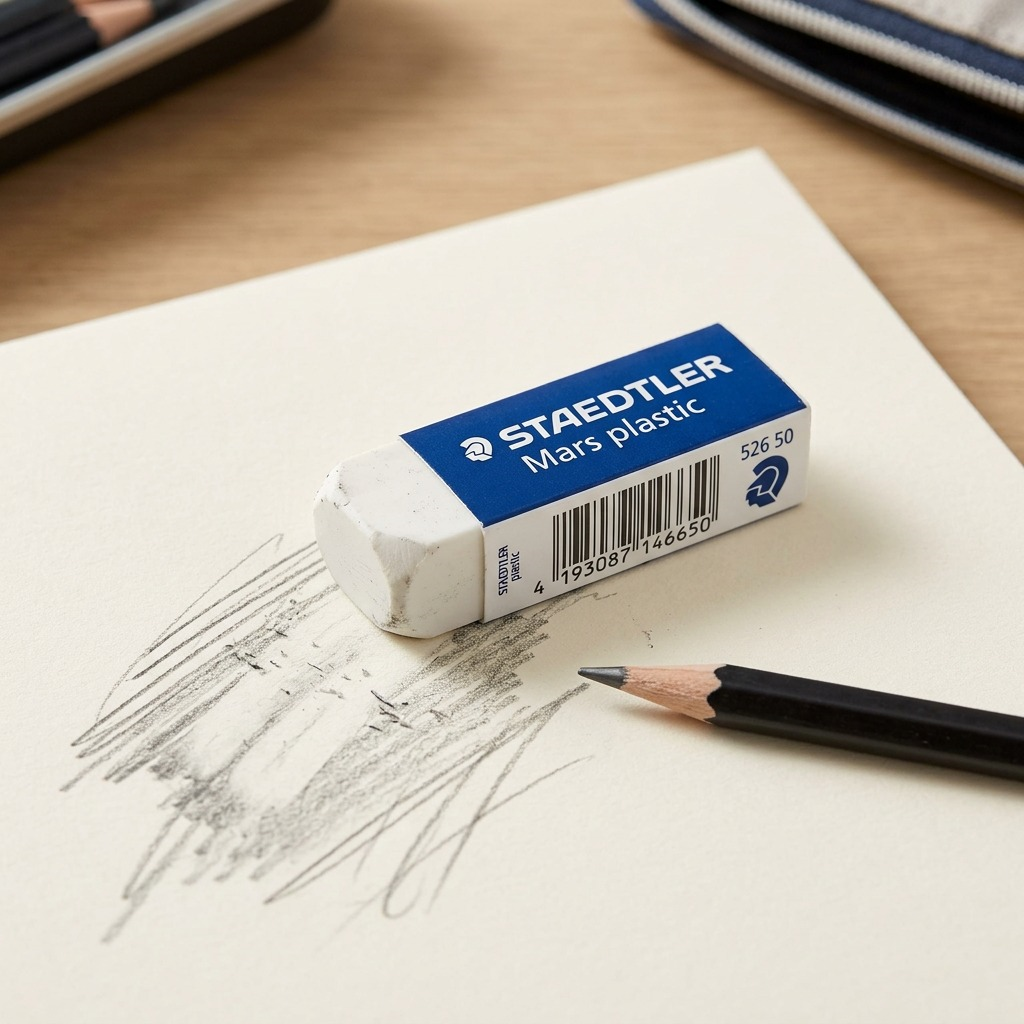 STAEDTLER Mars plastic – Lot de gommes à effacer, réf. 52650BK4A602PE — vue rapprochée des détails