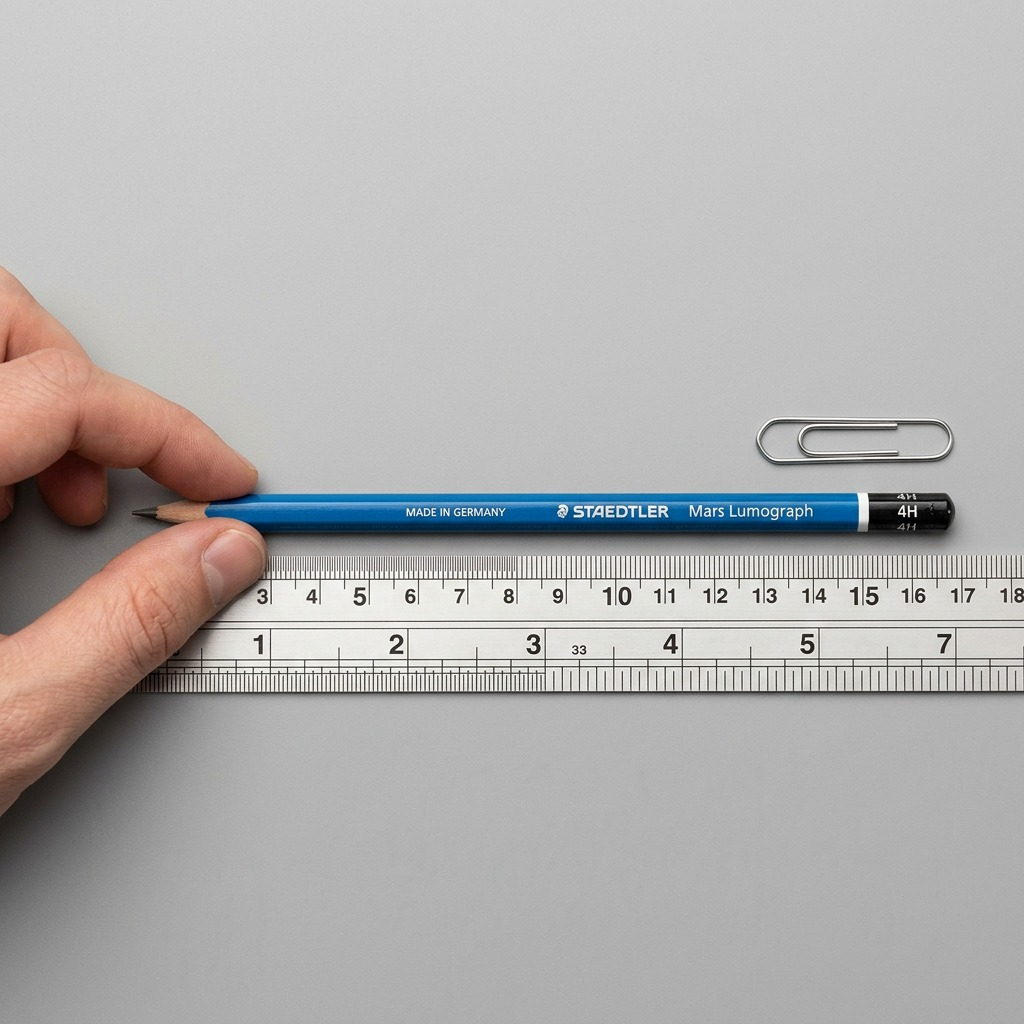 A high-resolution, centered view of the STAEDTLER Mars Lumograph 4H pencil on a crisp white background.
