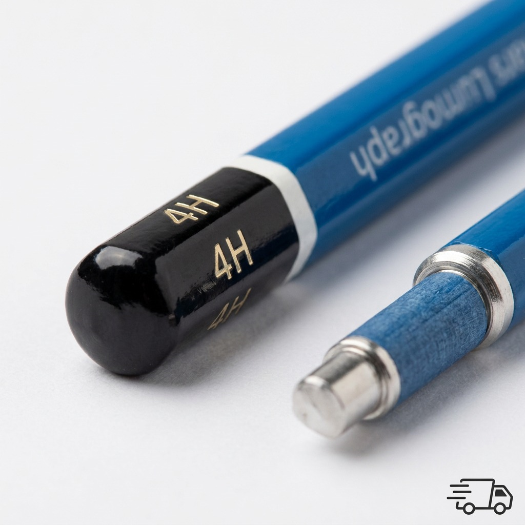 STAEDTLER Mars Lumograph – Crayon graphite 4H, réf. 100-4H-M — gros plan des détails