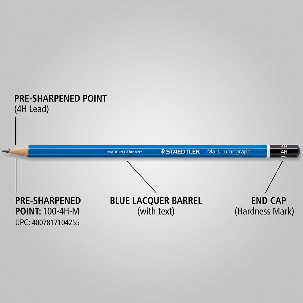 STAEDTLER Mars Lumograph – Crayon graphite 4H, réf. 100-4H-M — vue du produit 6