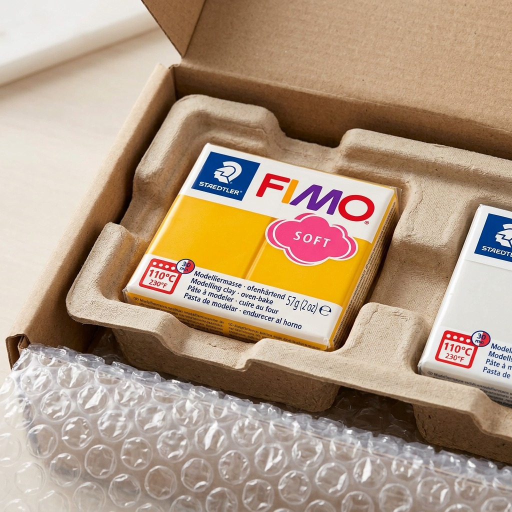 FIMO Soft – Pâte mangue caramel 57 g, réf. 8020-T10 — vue de l’emballage