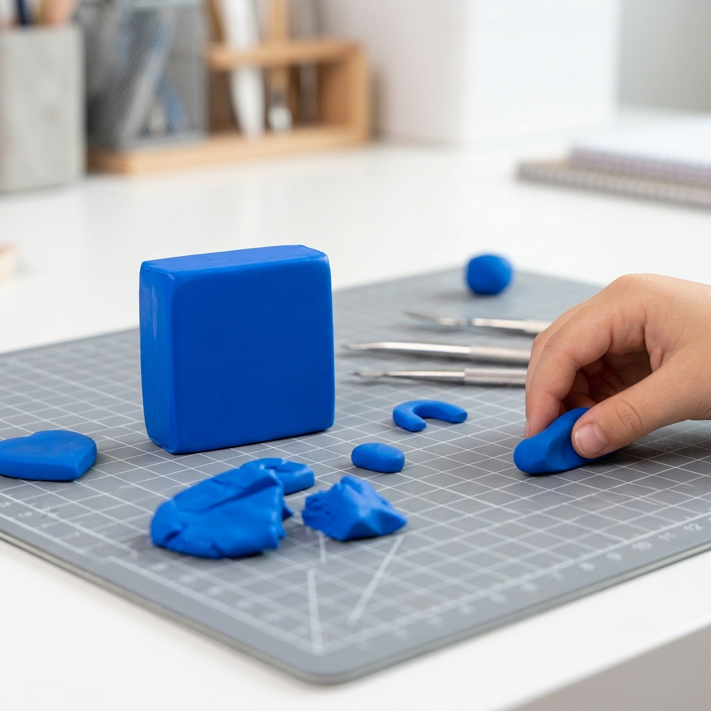 FIMO Soft – Pâte bleu brillant 57 g, réf. 8020-33 — exemple de présentation ou d’utilisation