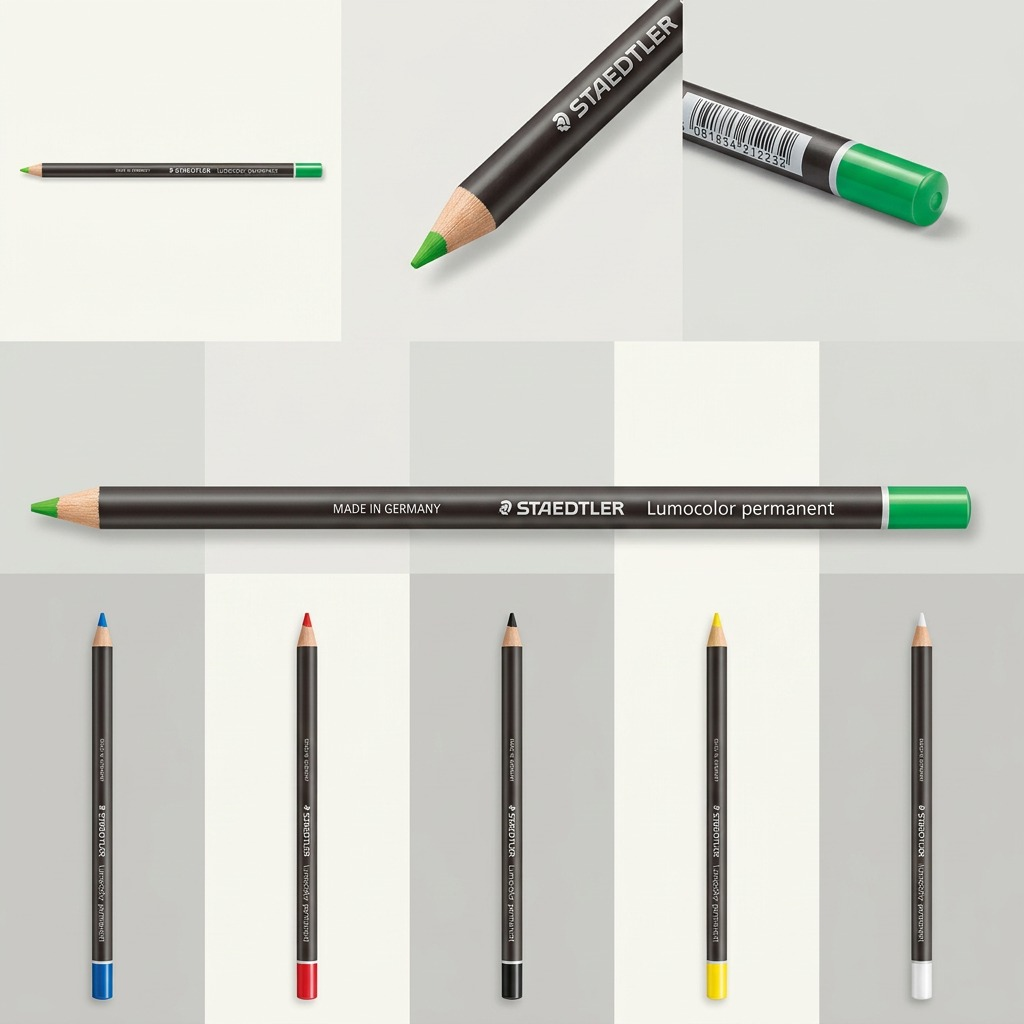 STAEDTLER Lumocolor glasochrom – Marqueur sec permanent vert, réf. 108-20-5 — vue du produit 5