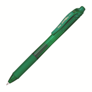 EnerGel-X Ret retractable gel roller, (0.7mm) metal tip, green ink