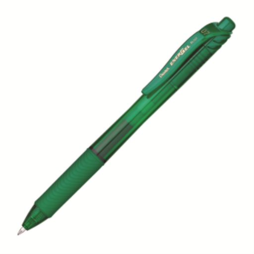 EnerGel-X Ret retractable gel roller, (0.7mm) metal tip, green ink