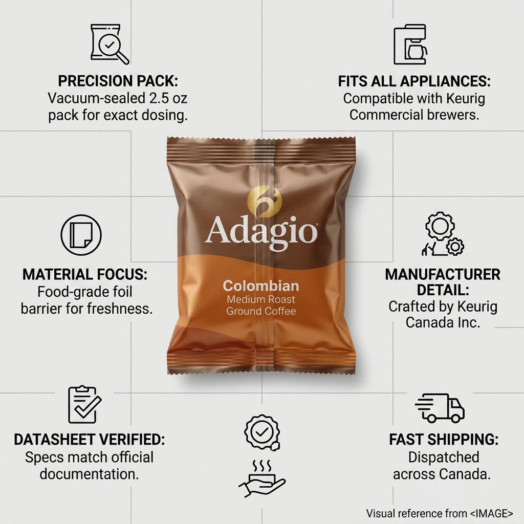 Adagio – Café colombien moulu, torréfaction moyenne, 70,8 g (2,5 oz) (86-60928) – image complémentaire