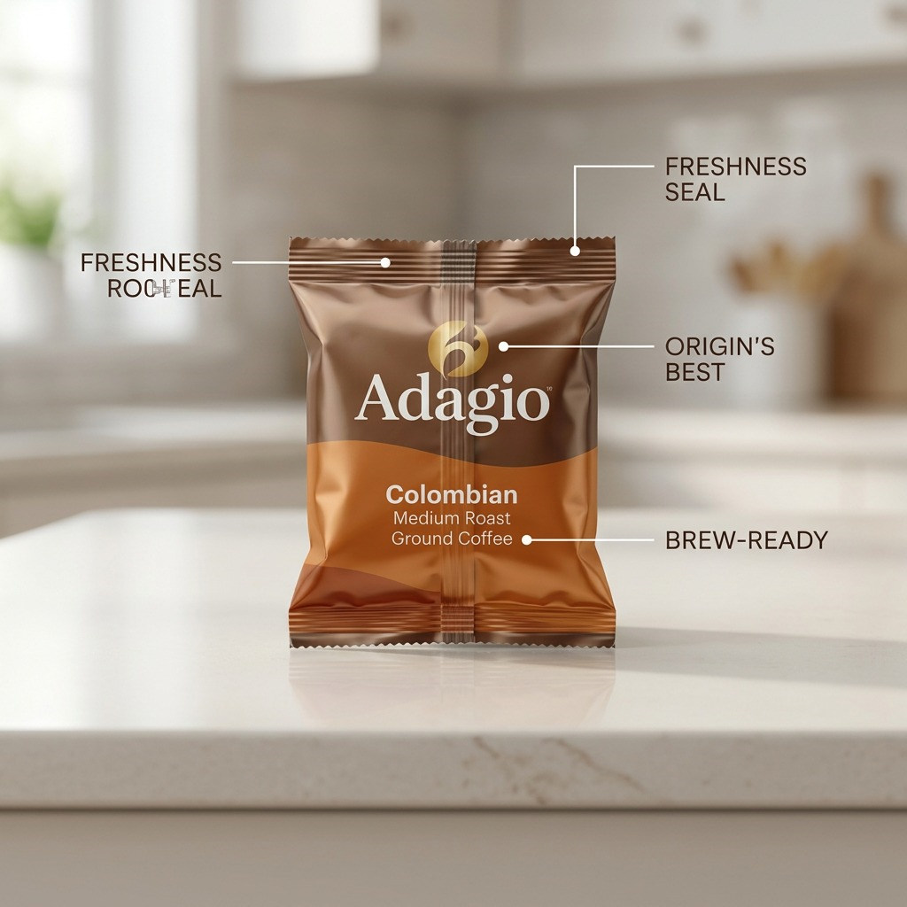 Adagio – Café colombien moulu, torréfaction moyenne, 70,8 g (2,5 oz) (86-60928) – image complémentaire