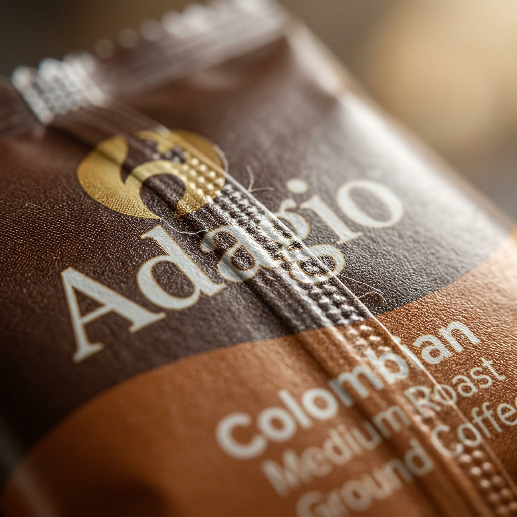 Adagio – Café colombien moulu, torréfaction moyenne, 70,8 g (2,5 oz) (86-60928) — gros plan des détails, réf. 86-60928