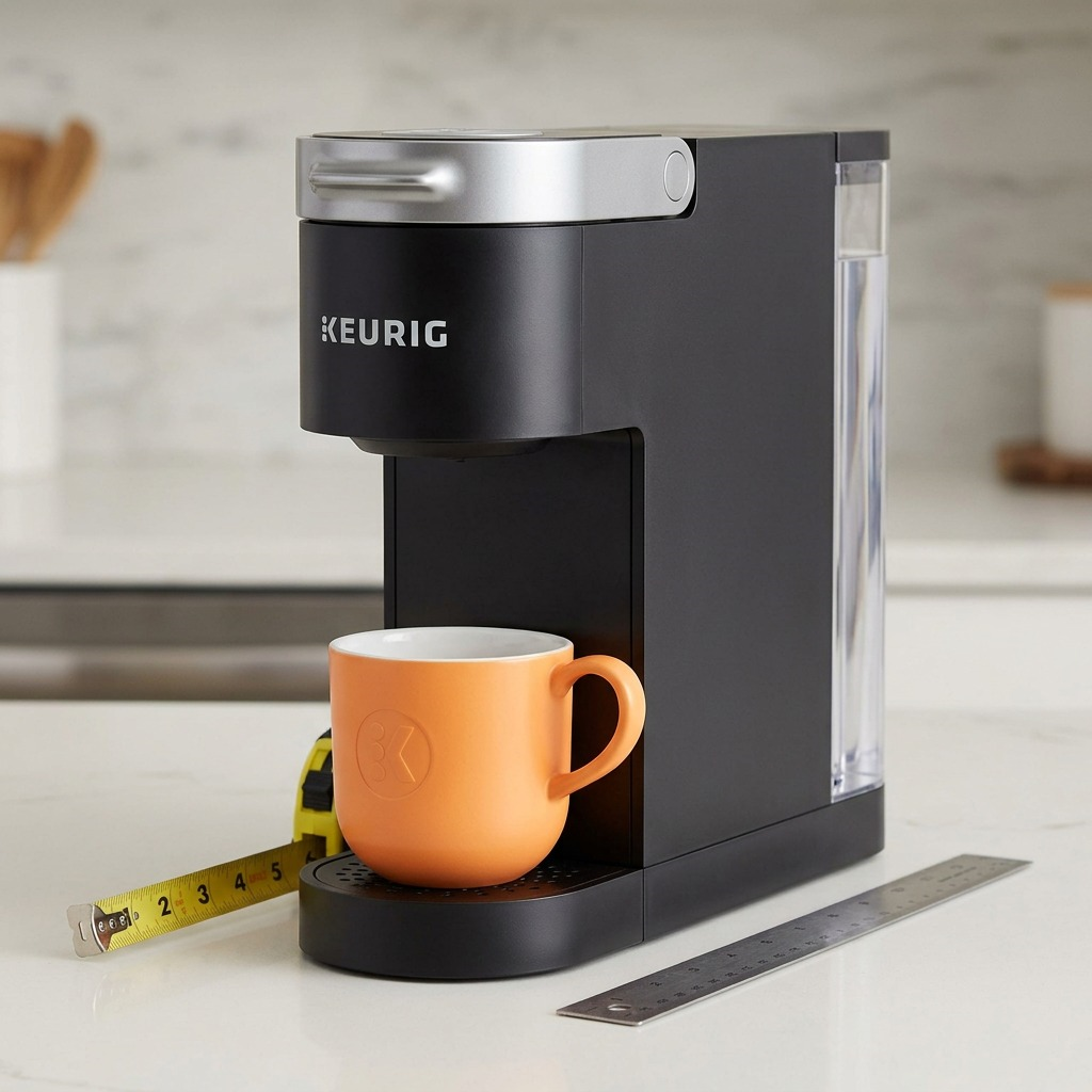 High-resolution hero shot of the Keurig K-Slim coffee maker, black with silver trim.