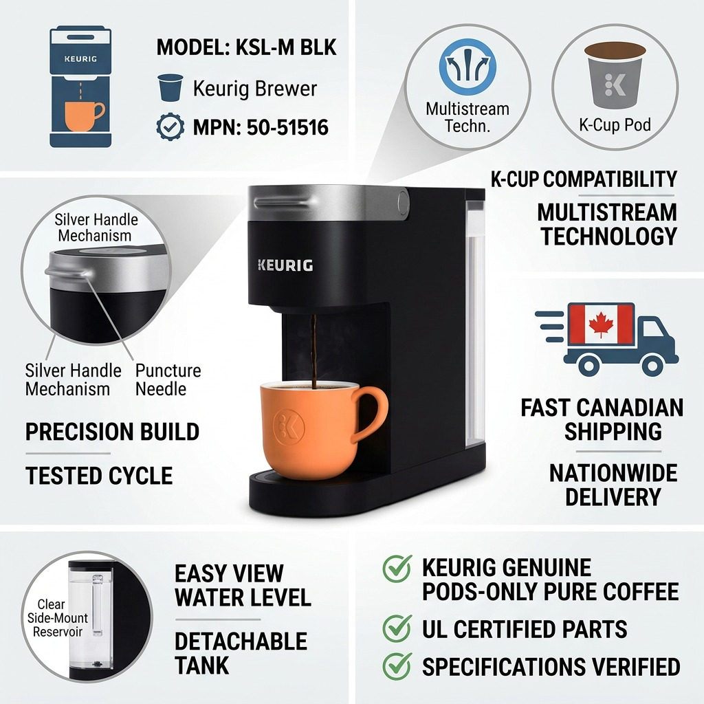 Keurig K-Slim MultiStream – Cafetière individuelle noire, réservoir 46 oz (50-51516) — vue complémentaire 8, réf. 50-51516