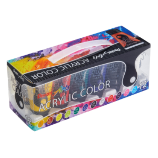 Pentel Arts – Ensemble de peinture acrylique, 12 couleurs