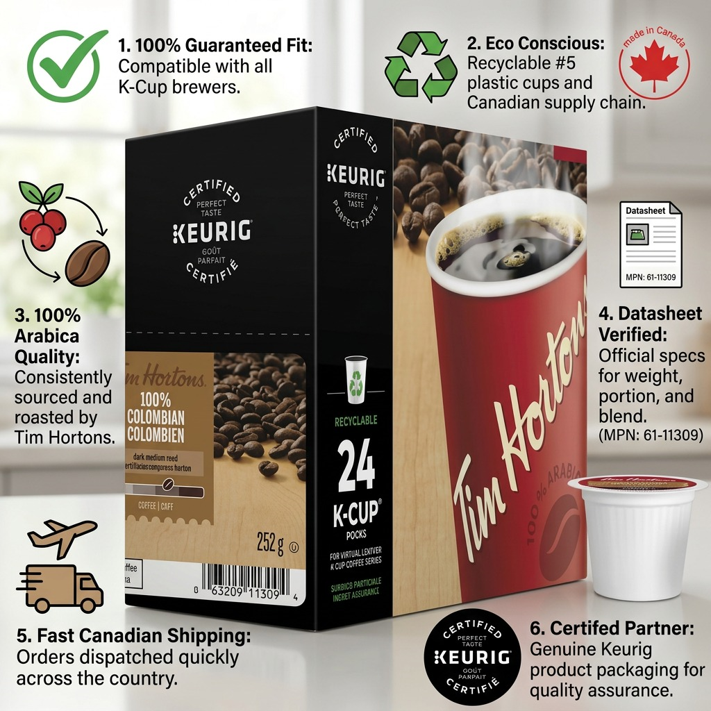 Tim Hortons 100 % colombien – Café en 24 capsules K-Cup (61-11309) – image complémentaire