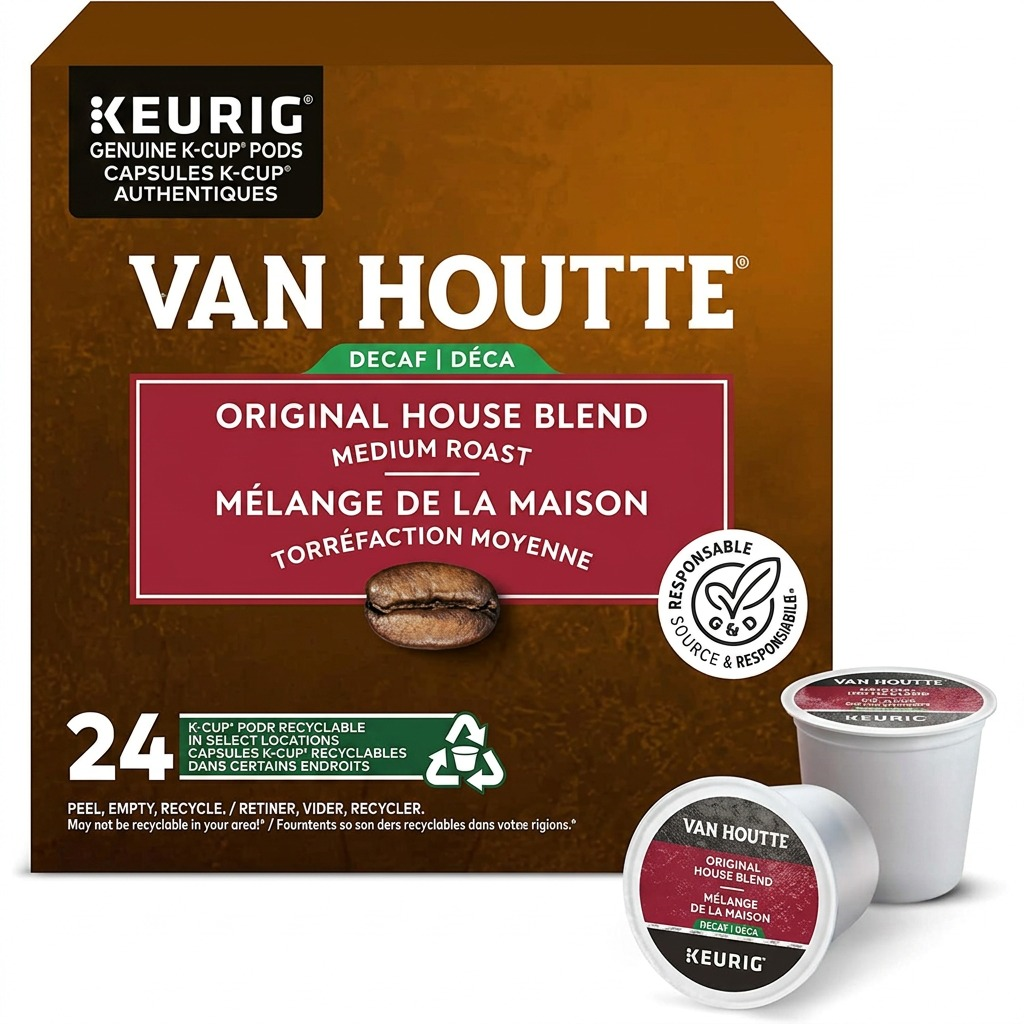 Van Houtte Original House décaféiné – Café, 24 capsules K-Cup (40-51756) — gros plan des détails, réf. 40-51756