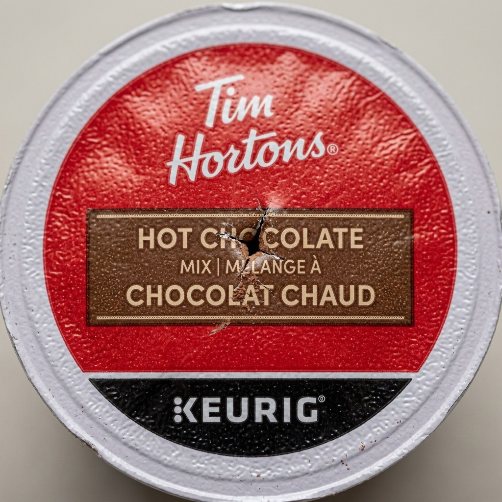 Tim Hortons – Chocolat chaud, 20 capsules K-Cup (61-12573) — gros plan des détails, réf. 61-12573