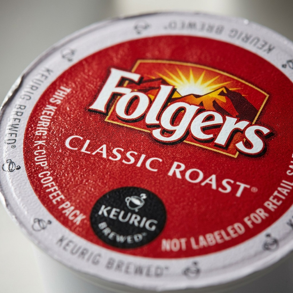 Folgers Classic Roast – Café, torréfaction moyenne, 24 capsules K-Cup (61-20902) — gros plan des détails, réf. 61-20902