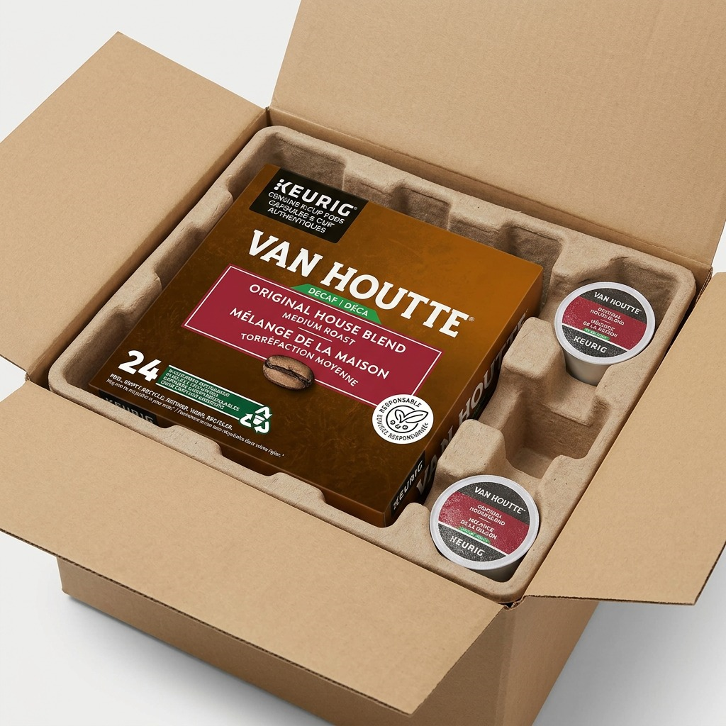 Van Houtte Original House décaféiné – Café, 24 capsules K-Cup (40-51756) — vue de l’emballage, réf. 40-51756