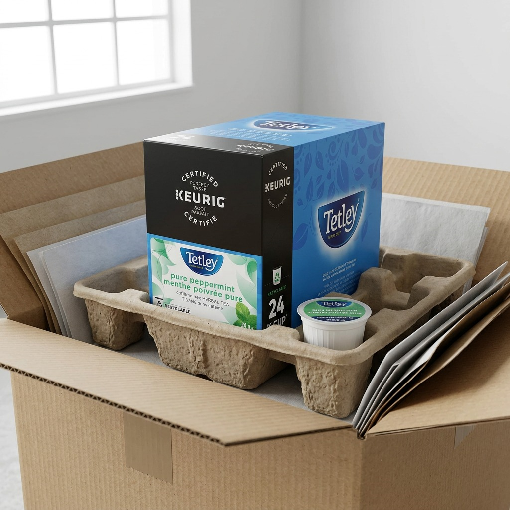 Tetley Pure Peppermint – Tisane à la menthe poivrée, 24 capsules K-Cup (81-12817) — vue de l’emballage, réf. 81-12817