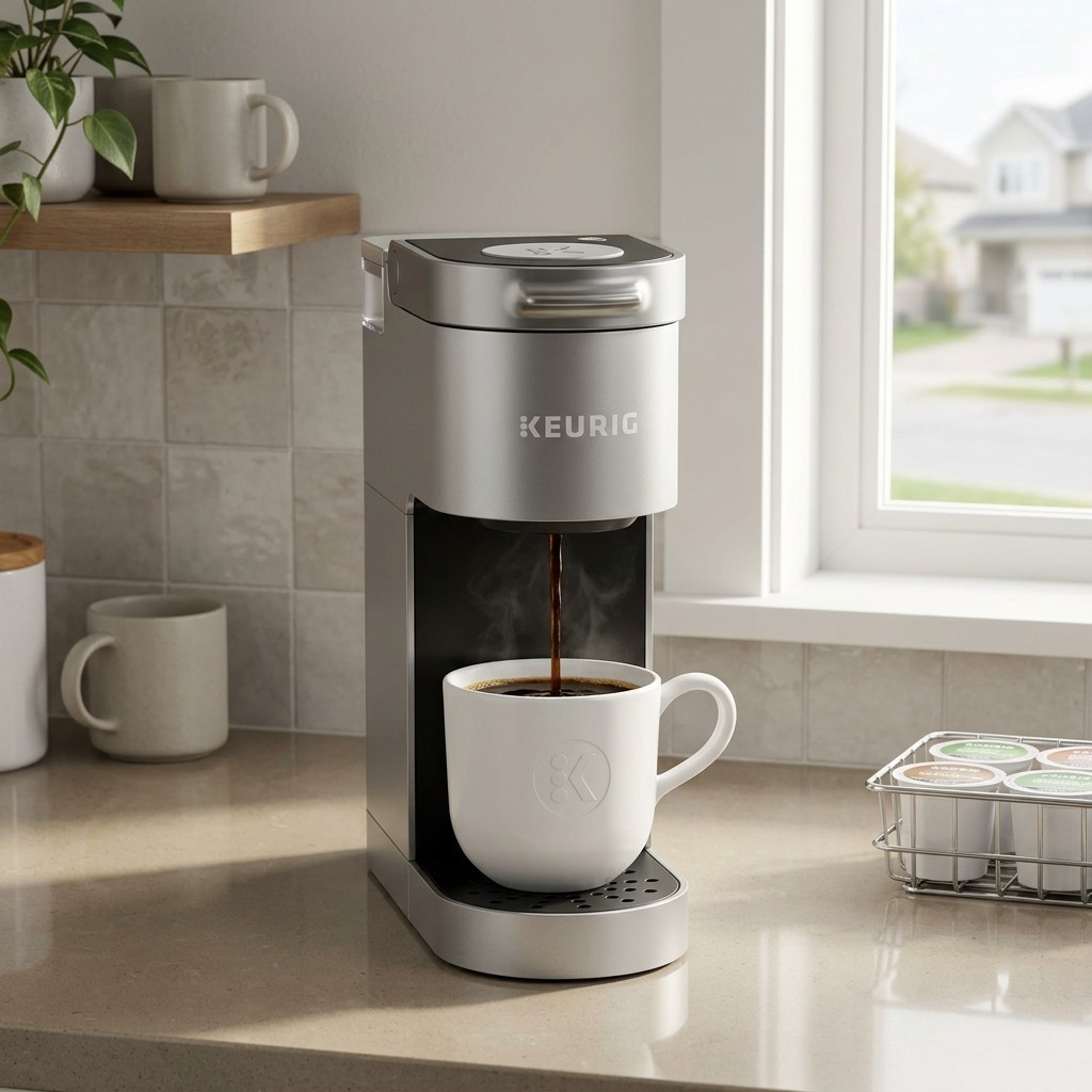 Keurig K-Suite Gen 2 – Cafetière commerciale compacte pour chambre d’hôtel (50-38139) — présentation en situation, réf. 50-38139