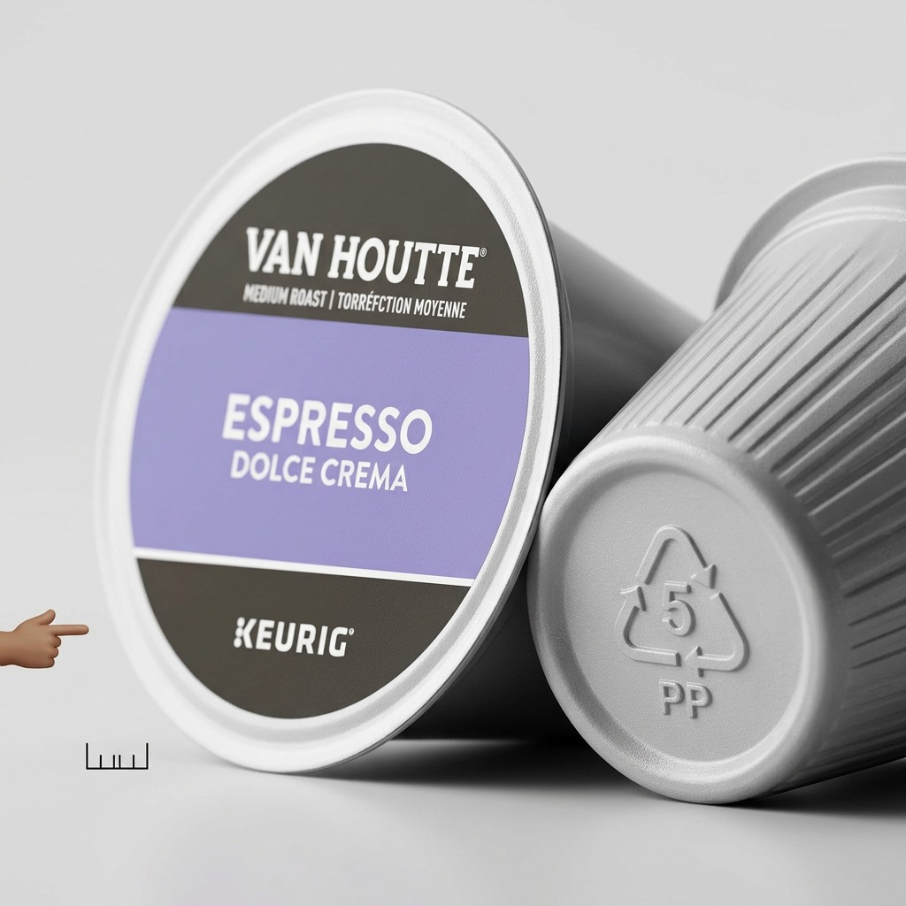Van Houtte Dolce Crema – Café biologique et équitable, 20 capsules K-Cup (80-51746) — gros plan des détails, réf. 80-51746