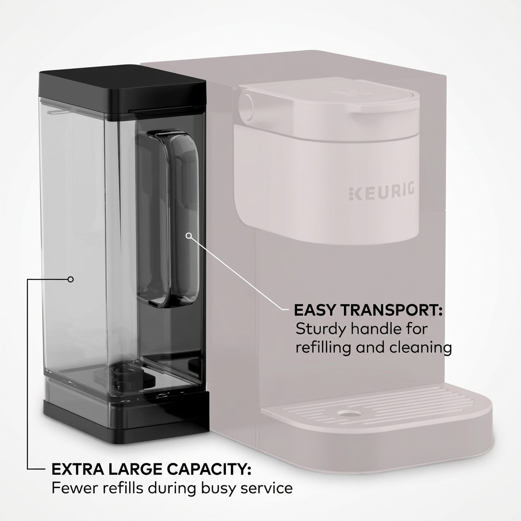 Keurig K-2500 – Réservoir d’eau optionnel 3,25 L / 110 oz (76-38571) — illustration des caractéristiques, réf. 76-38571