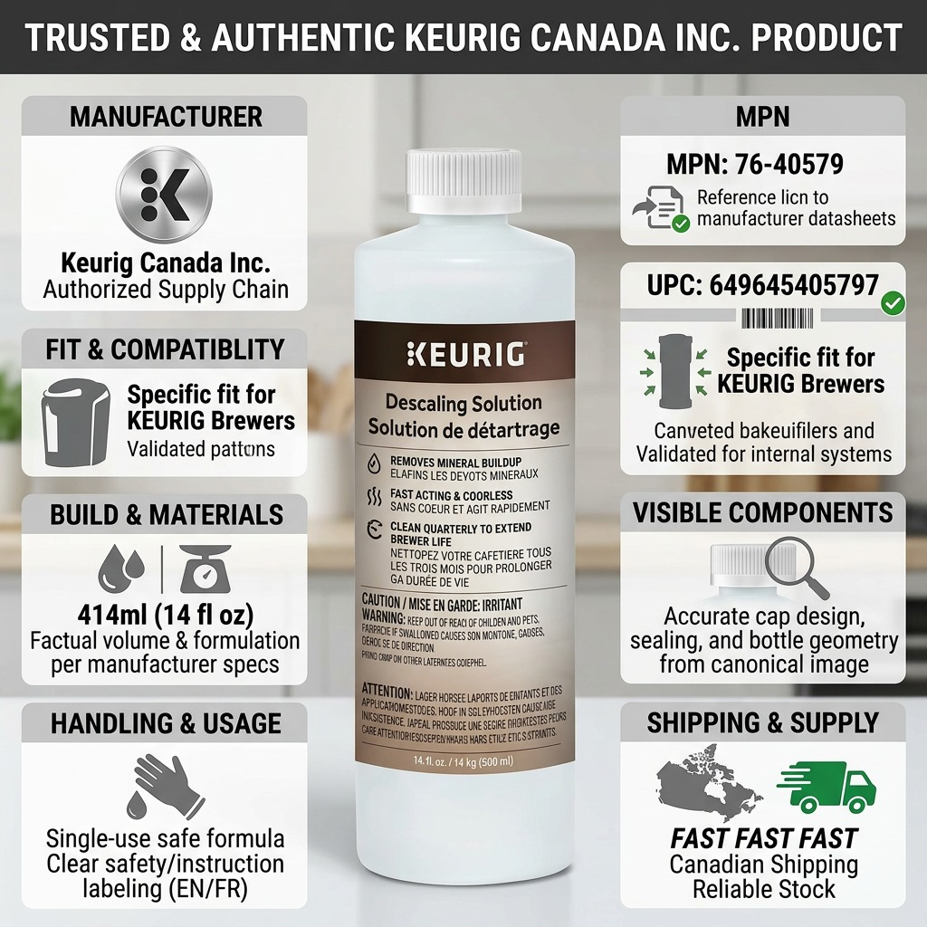 Keurig – Solution de détartrage pour cafetière, bouteille 414 ml (76-40579) — vue complémentaire 8, réf. 76-40579