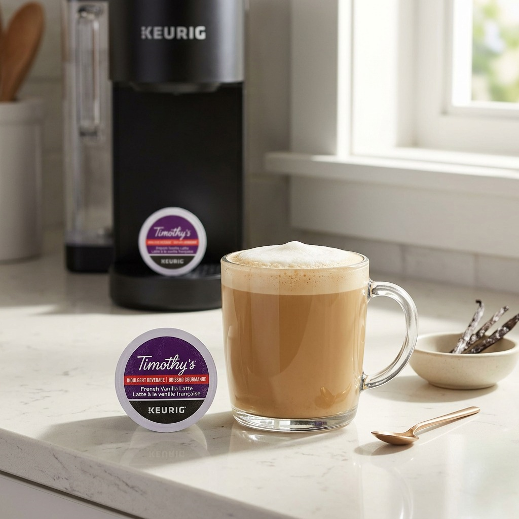 Timothy’s French Vanilla Latte – Boisson de type latte à la vanille, 24 capsules K-Cup (77-06017) – image complémentaire