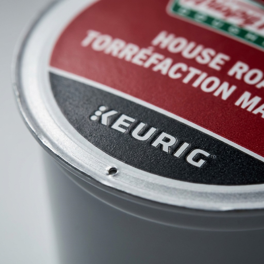 Detail close-up of a Krispy Kreme K-Cup, matching the canonical reference and model description.