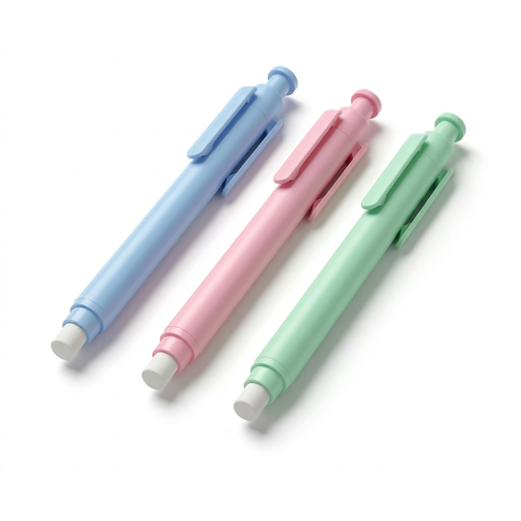 STAEDTLER – Lot de 3 gommes rétractables, couleurs assorties, réf. 528-SBK3A6 — vue sur fond clair