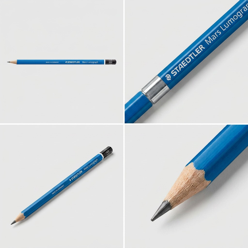 STAEDTLER Mars Lumograph – Crayon graphite 10H, réf. 100-10H-35 — gros plan des détails