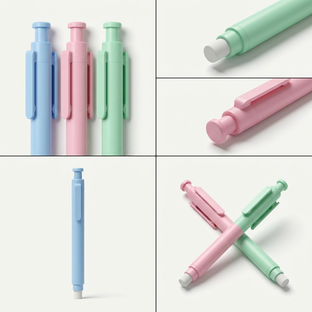 STAEDTLER – Lot de 3 gommes rétractables, couleurs assorties, réf. 528-SBK3A6 — vue rapprochée des détails