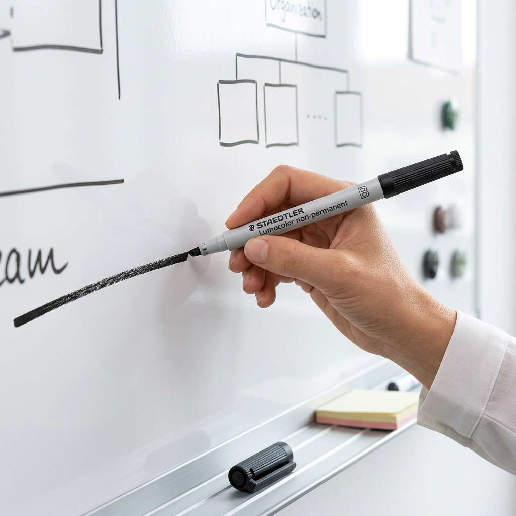 STAEDTLER Lumocolor – Marqueur noir non permanent biseauté, réf. 312-9-10 — gros plan des détails