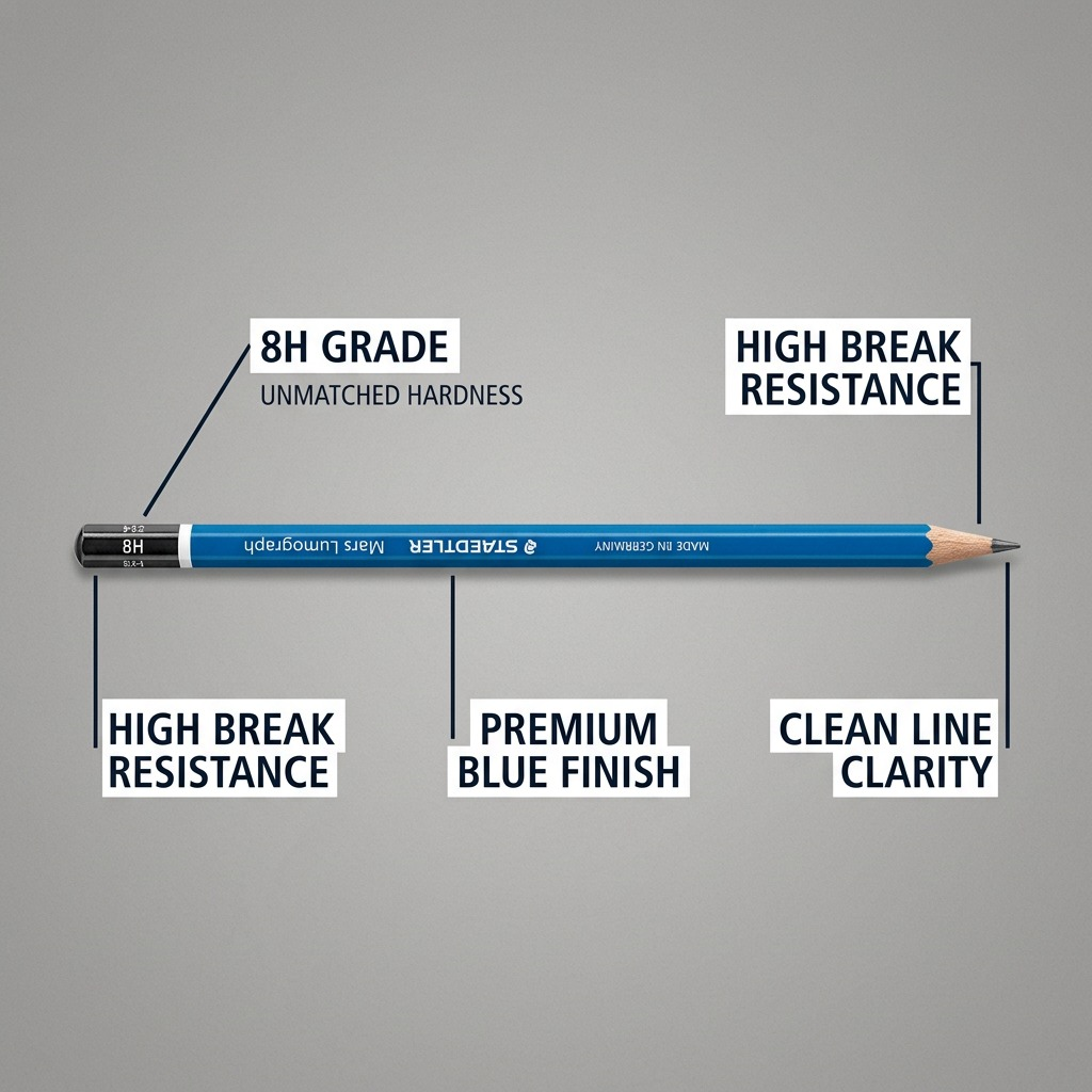 STAEDTLER Mars Lumograph – Crayon graphite 8H, réf. 100-8H-35 — vue du produit 6
